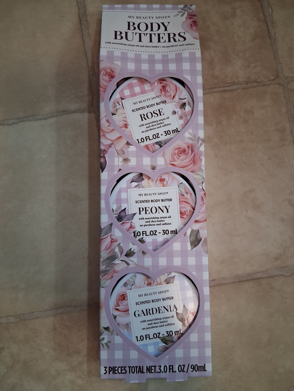My Beauty Spot Scented Body Butter Lotion Rose Peony Gardenia 3-Pack